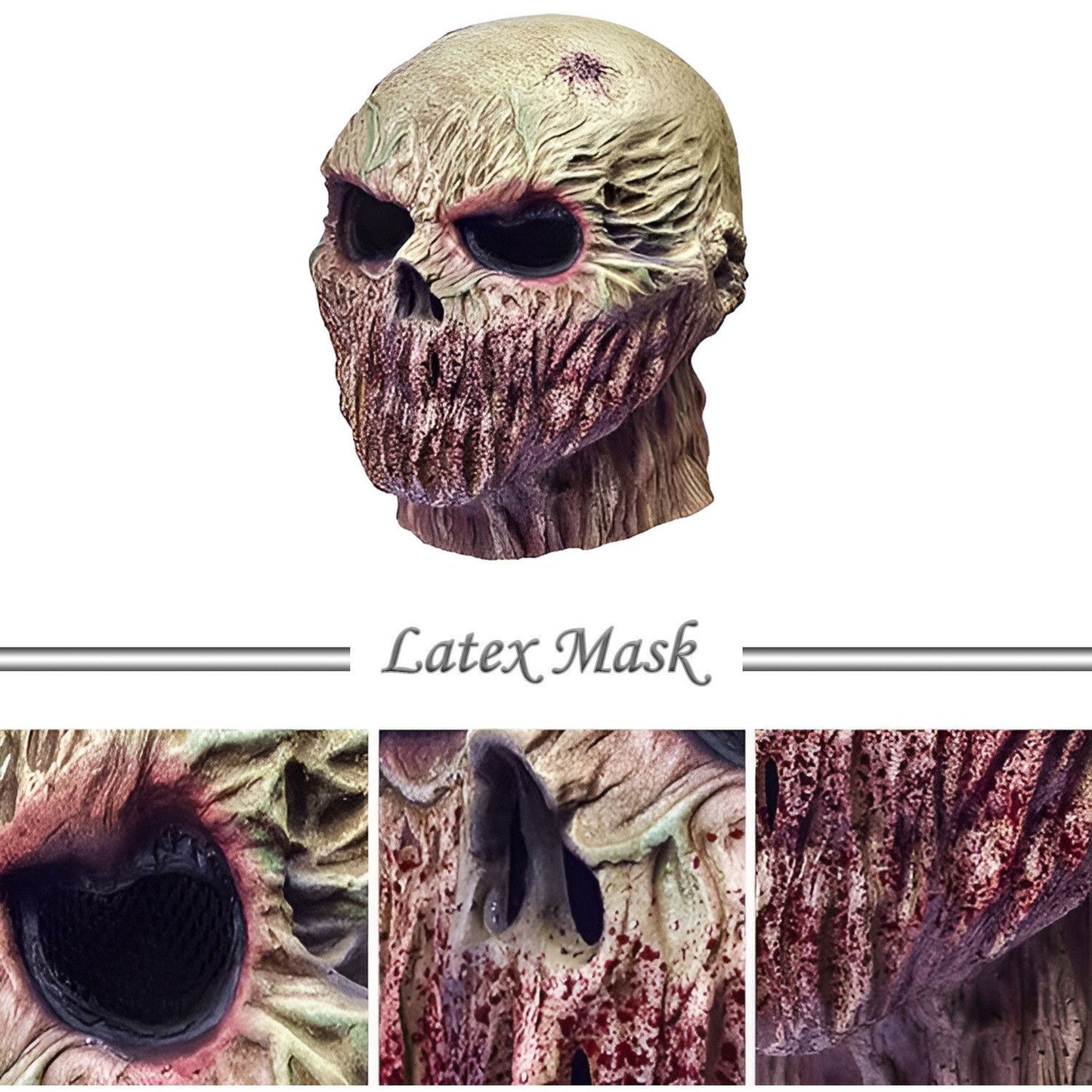 Scary Skull Zombie Mask Cosplay Realistic Horror Bloody Vampire Skeleton Party Latex Helmet Halloween Party Costume Props