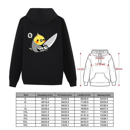 Chubby Cockatiel Knife Hoodie men wear men's sweat-shirt set men's winter sweater hoodie men