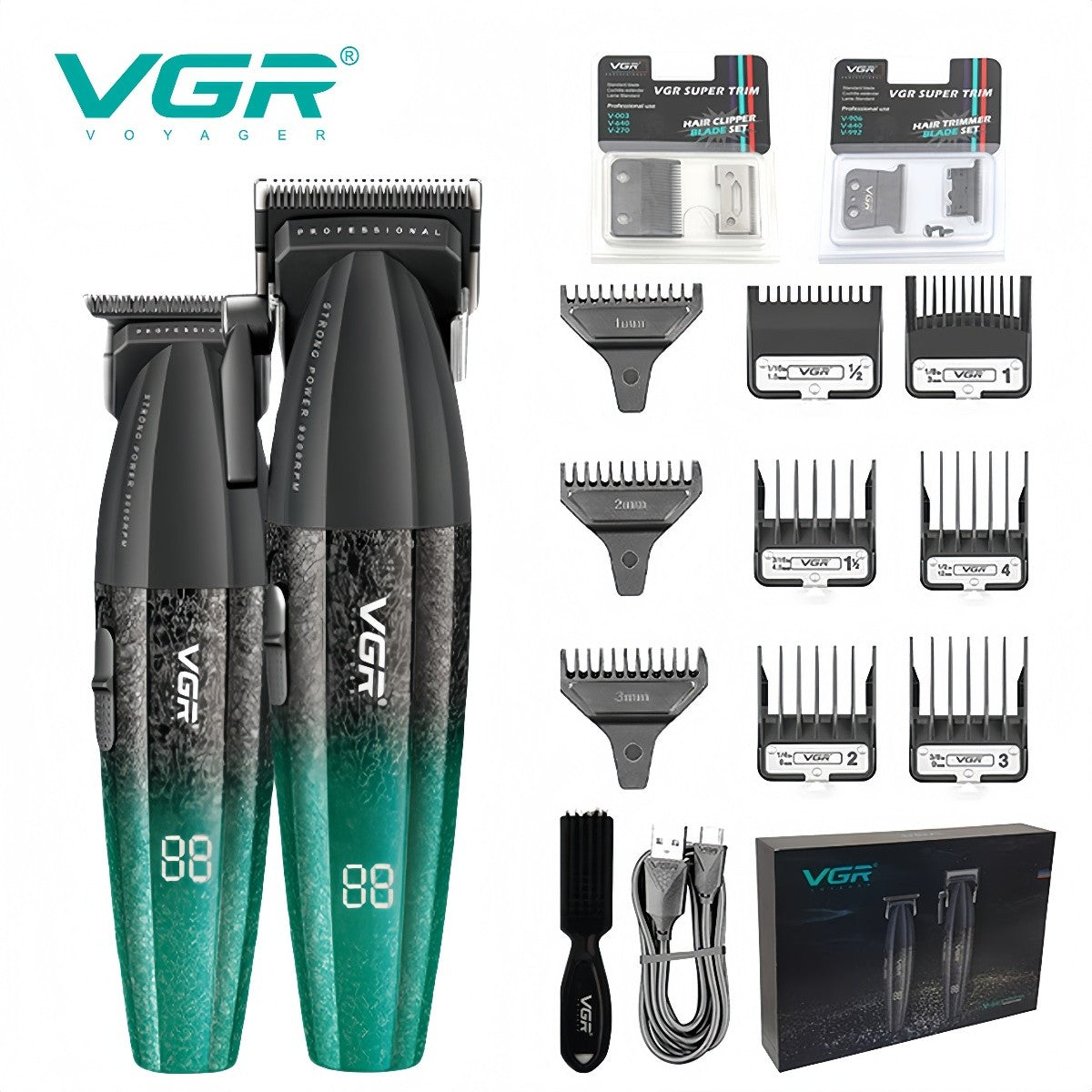 VGR Hair Clippers Professional Hair Trimmers Rechargeable Body Trimmer Electric Clippers Adjustable Hair Clippers Men V-640 s3