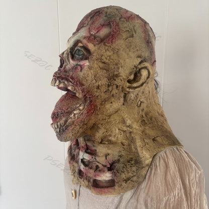 Halloween Ghost House Escape Room Terrifying Tongue Monster Headmask Mask Zombie Man Full Face Headmask