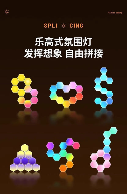 Hexagon Wall Lights, Smart LED Light Panels with App & Remote, DIY Room Decor for Autism, Game Room Decor, Party, Gifts, 12 Pack