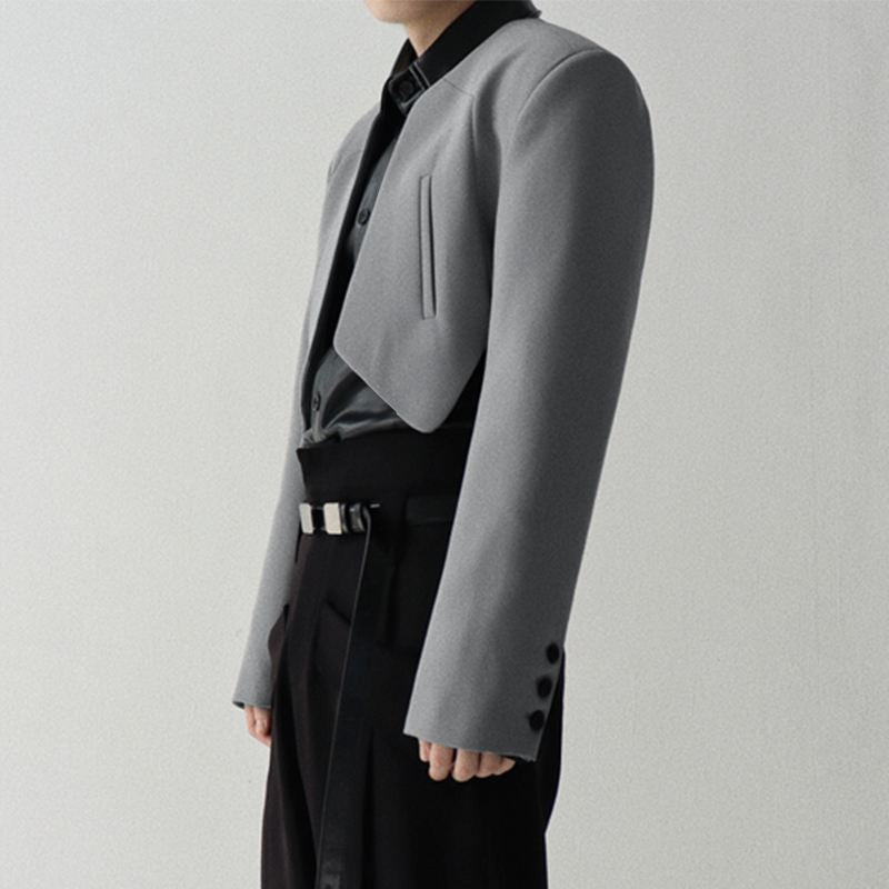 INCERUN Men Blazer Solid Color Open Stitch Long Sleeve Irregular Thin Suits Men 2024 Streetwear Fashion Casual Crop Coats S-5XL