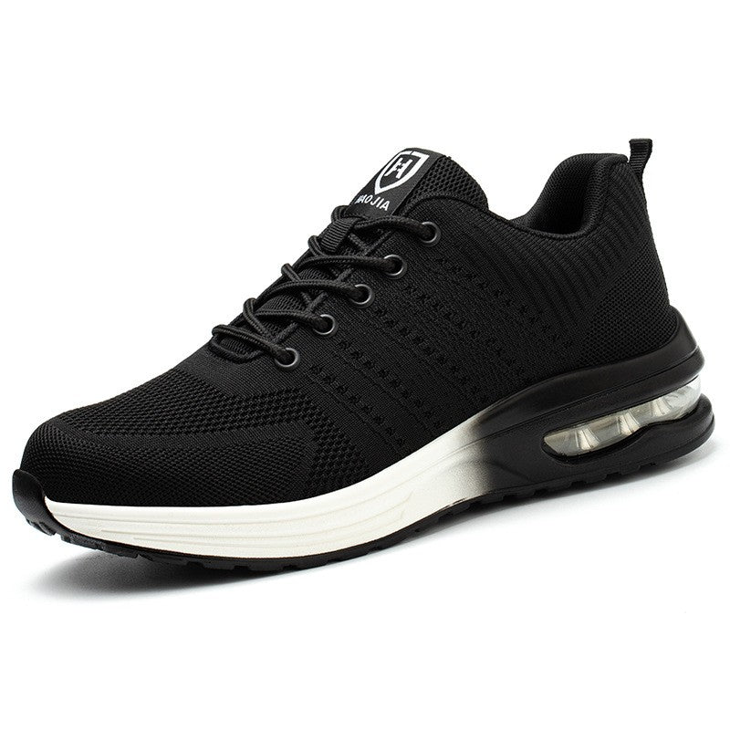 Sapatos de segurança leves para mulheres e homens, tênis de trabalho com amortecimento de ar, sapatos com bico de aço, botas de segurança para construção, sapatos de trabalho anti-impacto.