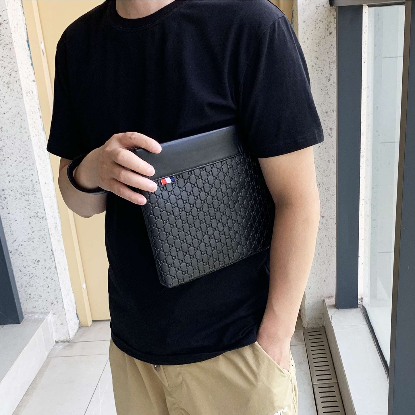 Luxury Designer Men's Clutch Bag High Quality PU Leather Day Money Pouch Casual Male Passport Cardholder Case Phone Handbag