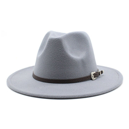 British Style Felt Jazz Fedora Hat 59-61CM Size Panama Trilby Hats For Women Men Gentleman Wedding Party Hat