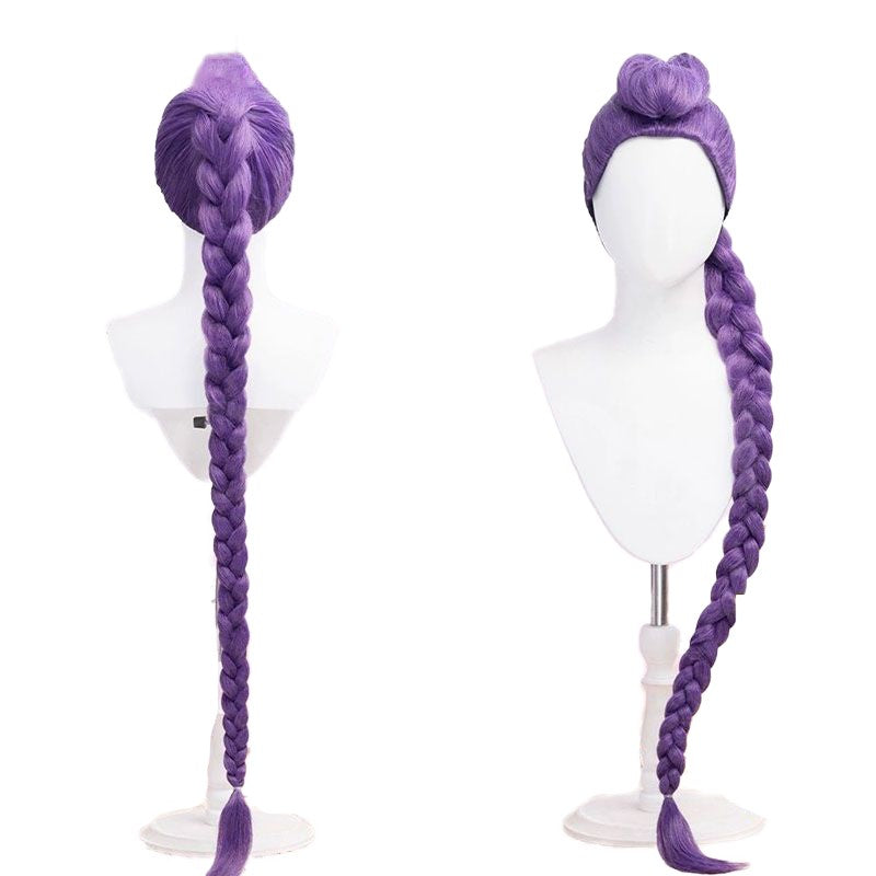 Peruca Cosplay Kpo-p Mir-a Rum-i Zo-e Demon Hunters Cabelo Longo Roxo Preto Vermelho Perucas Sintéticas Resistentes ao Calor Adereços de Carnaval