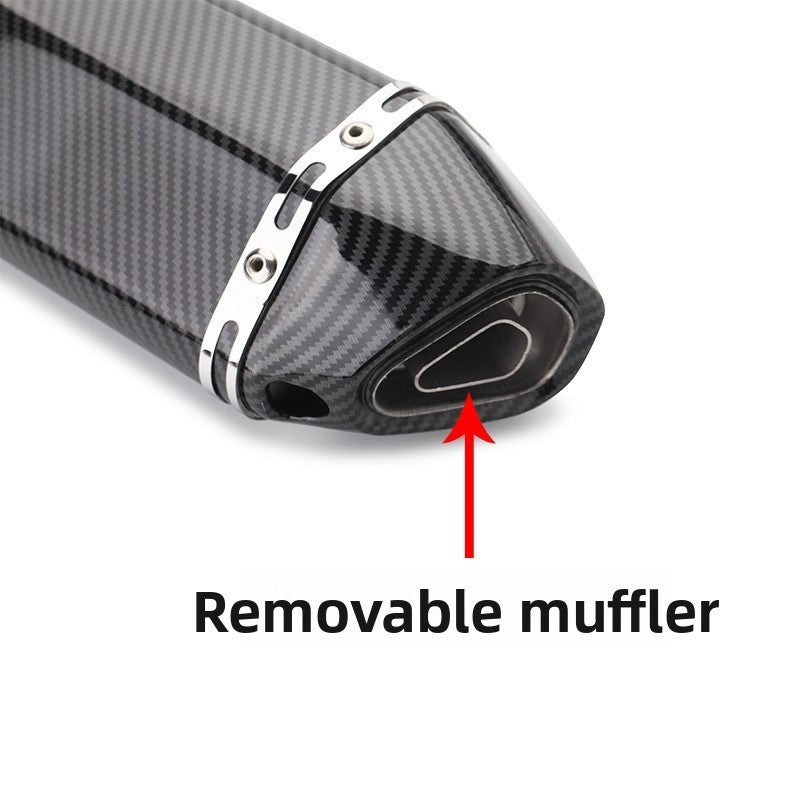 Carbon Fiber Body Tail Hexagonal Modified Exhaust Pipe Muffler Motorcycle 51mm Diameter Resistant