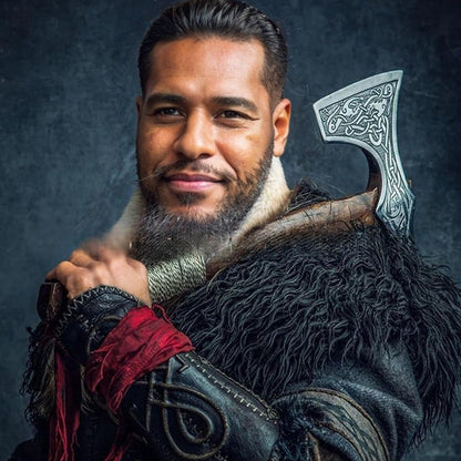 Fur Collar Winter Clothing King Warrior Cloak Viking Fur Shawl Medieval Warrior Artificial Fur Cloak Halloween Cosplay Costume