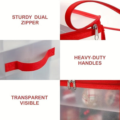 1/2pcs Christmas Ornament Storage Box With Handle Xmas Balls Decorations Container Large Capacity Bag Holiday Accesory Organizer