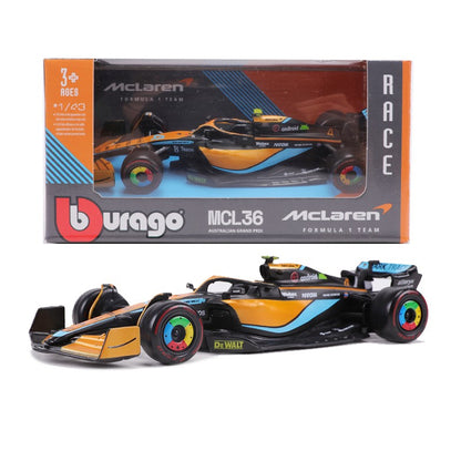 Burago 1:43 2022 McLaren MCL36 F1 Carro de Corrida N.º 3 N.º 4 Modelo de Carro em Liga