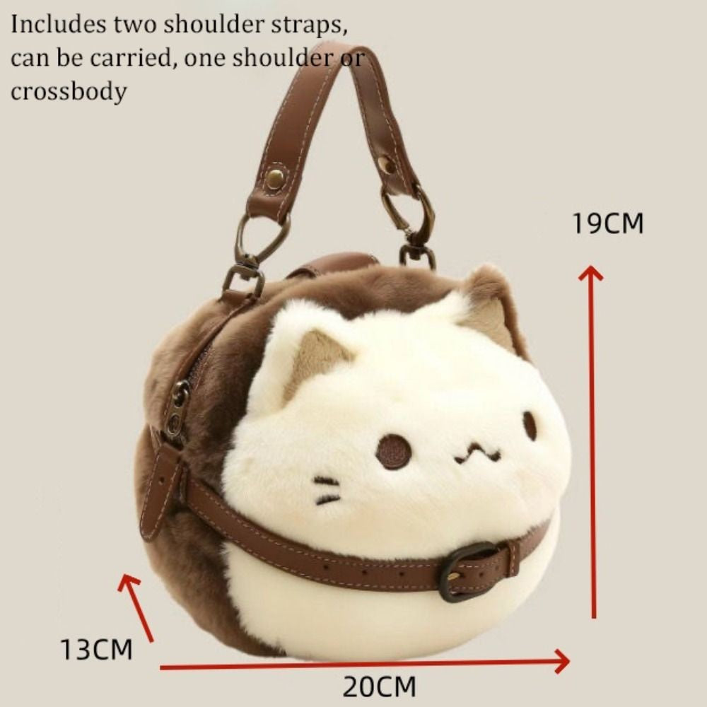 Fashion Furry Plush Kitten Handbag High Appearance Level Soft Cat Clutch Bag Adorable Crossbody Bag Girl's Gift