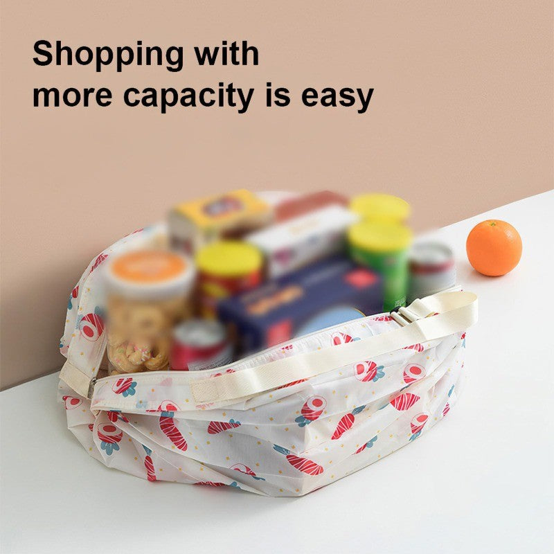 Large Foldable Shopping Bag Reusable Eco Bag Grocery Package Beach Toy Storage Bags Shoulder Cute Printing Pouch Tote Pouch