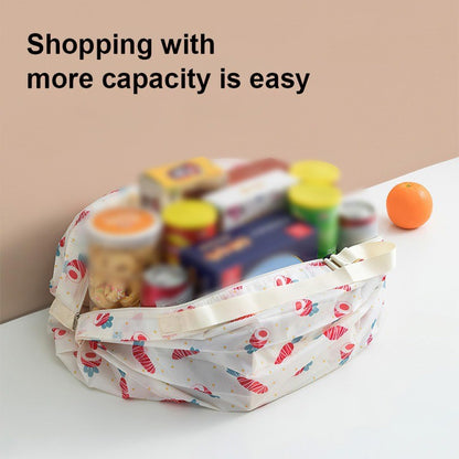 Large Foldable Shopping Bag Reusable Eco Bag Grocery Package Beach Toy Storage Bags Shoulder Cute Printing Pouch Tote Pouch