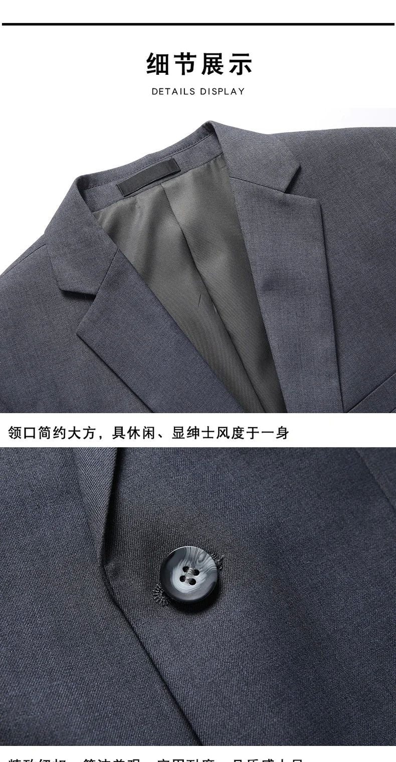 High quality Men Solid color Business - stylish handsome groom best man wedding dress 3/2/1 Single piece optional