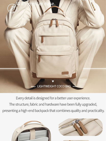 LEFF Women Backpack High Quality Large Capacity Laptop Backpacks Trendy Female Commuting Backpack Waterproof Outdoor Travel Bags