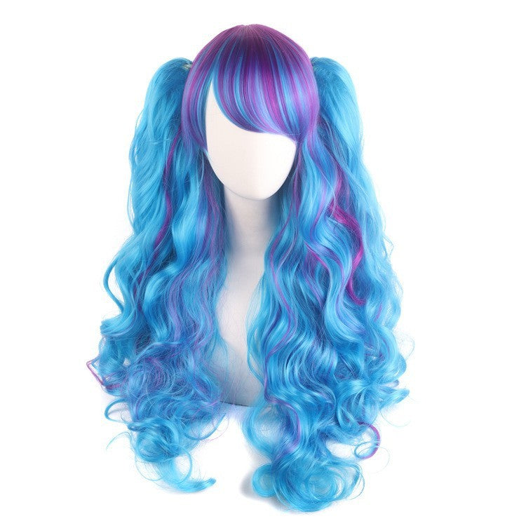 Cosplay Anime Wig Lolita Cute Lolita Double Ponytail Long Curled Hair Fake Hair Synthetic fiber wig