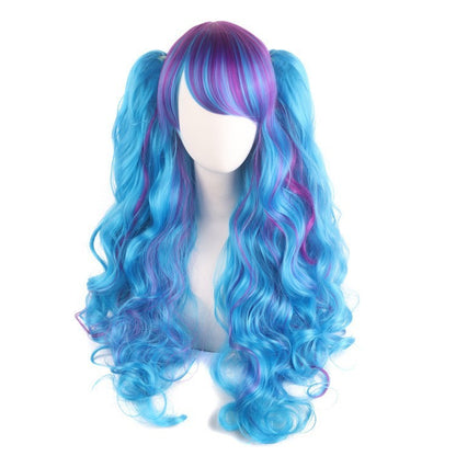 Cosplay Anime Wig Lolita Cute Lolita Double Ponytail Long Curled Hair Fake Hair Synthetic fiber wig