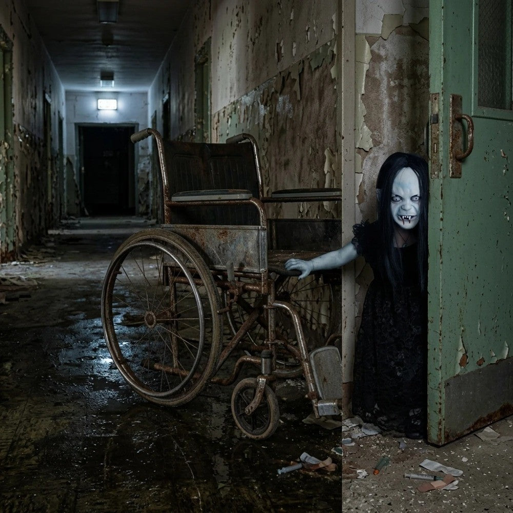 Scary Sadako Ghost Full Head Latex Mask Long Straight Black Hair Pale White Face Bloody Vampire Fangs Creepy Horror Female Spirit Mask For Halloween Carnival Cosplay Masquerade Haunted House Bar Party Prank Trick Photo Booth Costume Decoration Accessory