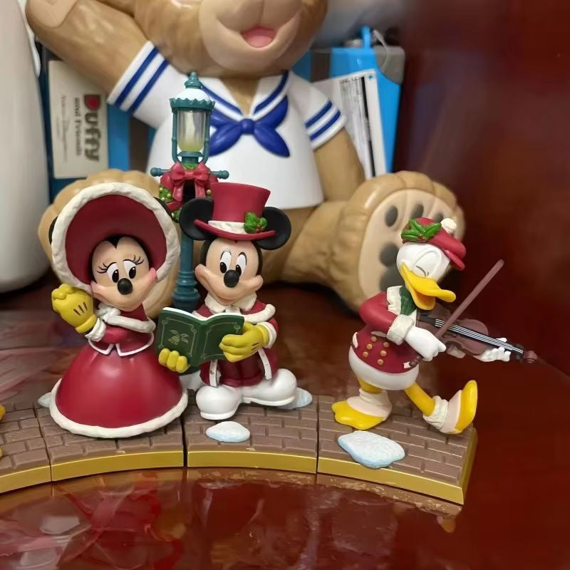 Nova Oferta Brinquedos Periféricos de Natal Limitados da Disney Kawaii Mickey Minnie Estatuetas Coleção Modelo Decoração de Mesa Presentes de Natal