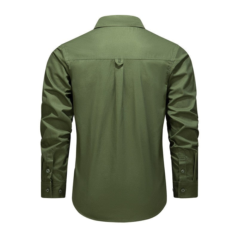 Men Outdoor Multi Pockets Long Sleeved Cargo Shirts High Quality Man Cotton Loose Shirts New Spring  Male Casual Shirts Size 5XL