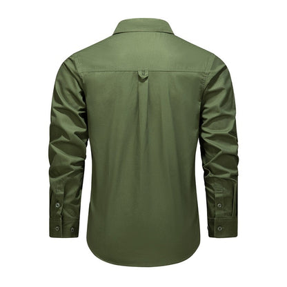 Men Outdoor Multi Pockets Long Sleeved Cargo Shirts High Quality Man Cotton Loose Shirts New Spring  Male Casual Shirts Size 5XL