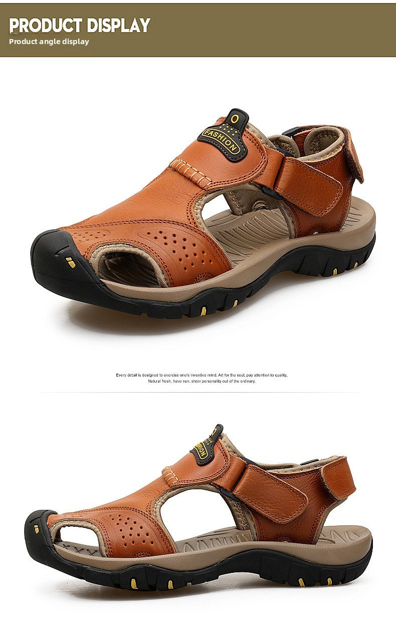 2025 Man's shoes Genuine Leather Men Sandals Summer Men's Shoes Outdoor Water Shoes Leather Sandals For Men men summer sandals