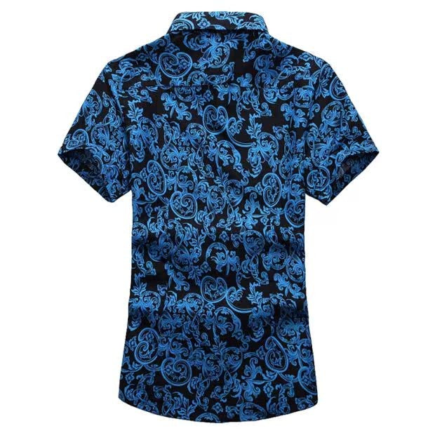 New Summer Men's Short-sleeved Printed Shirts, Turn-down Collar Single-breasted Hawaiian/vacation Shirt, Asian Sizes M-7XL.