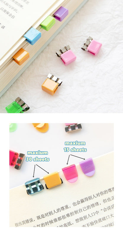 10/20pcs Mini Paper Clips Set Candy Color Transparent Metal Bookmark for File Index Page Holder Clamp Memo Office School F709