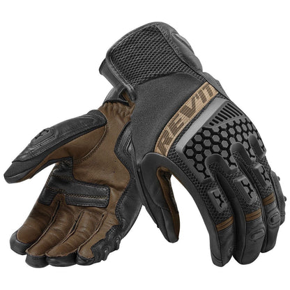 Luvas Ventiladas de Couro Genuíno para Motocicleta Revit Sand 3 para Teste de Motocicleta de Aventura, Luvas de Corrida