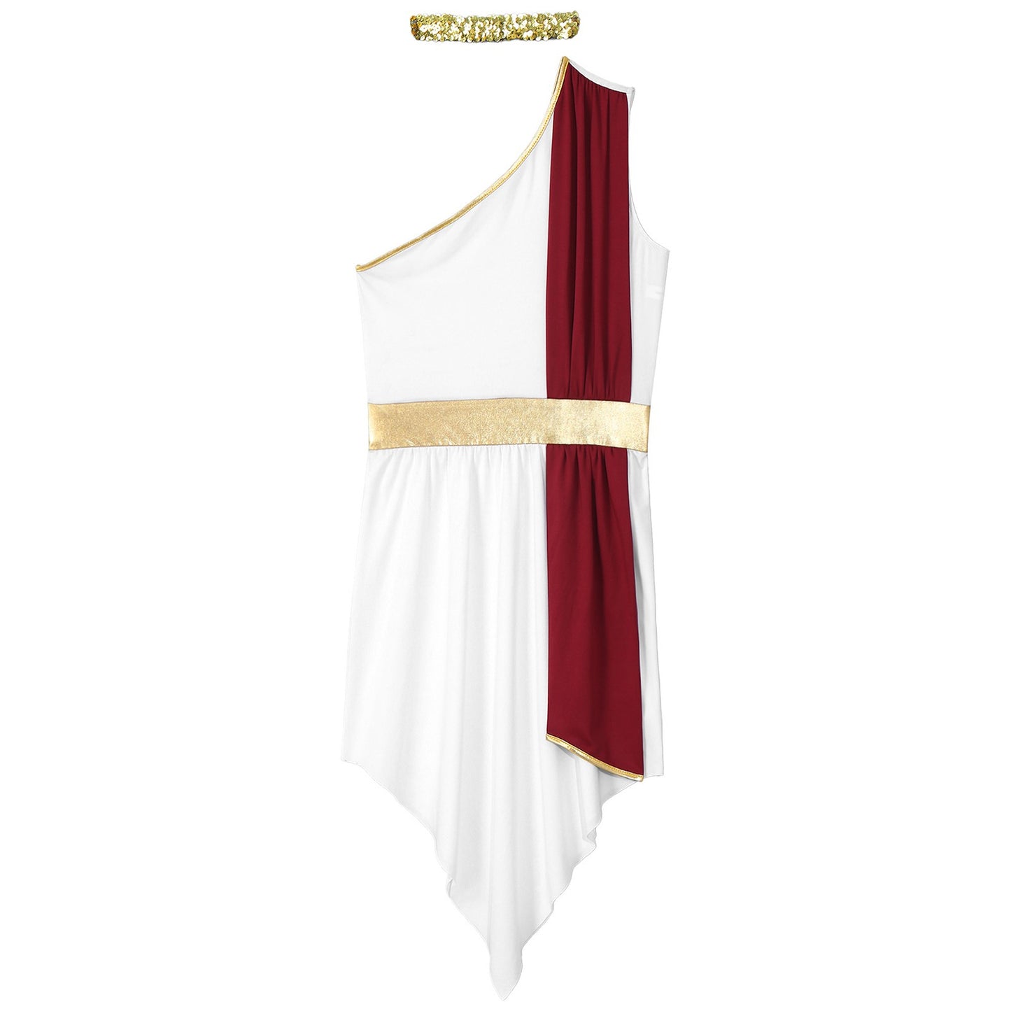 Mens Ancient Greek Toga Roman King Prince Cosplay Costume Halloween One Shoulder Embroidered Robe Dress Theme Party Outfits