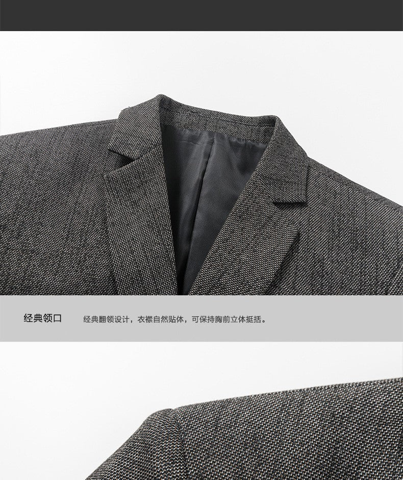 New autumn men business casual suits for middle-aged professionals Slim-fit single suit for men Father's style jacket and shirt