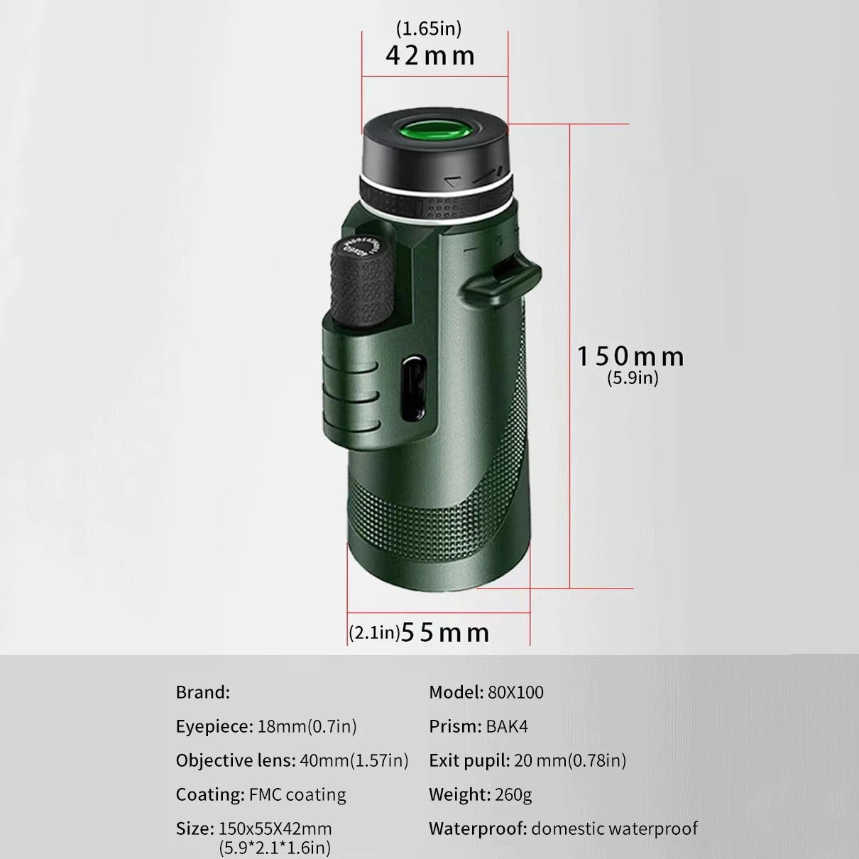 Telescópio 80x100 Portátil Zoom HD 5000M Dobrável de Longa Distância Mini Telescópio Potente para Caça Esportes Acampamento ao Ar Livre Viagens