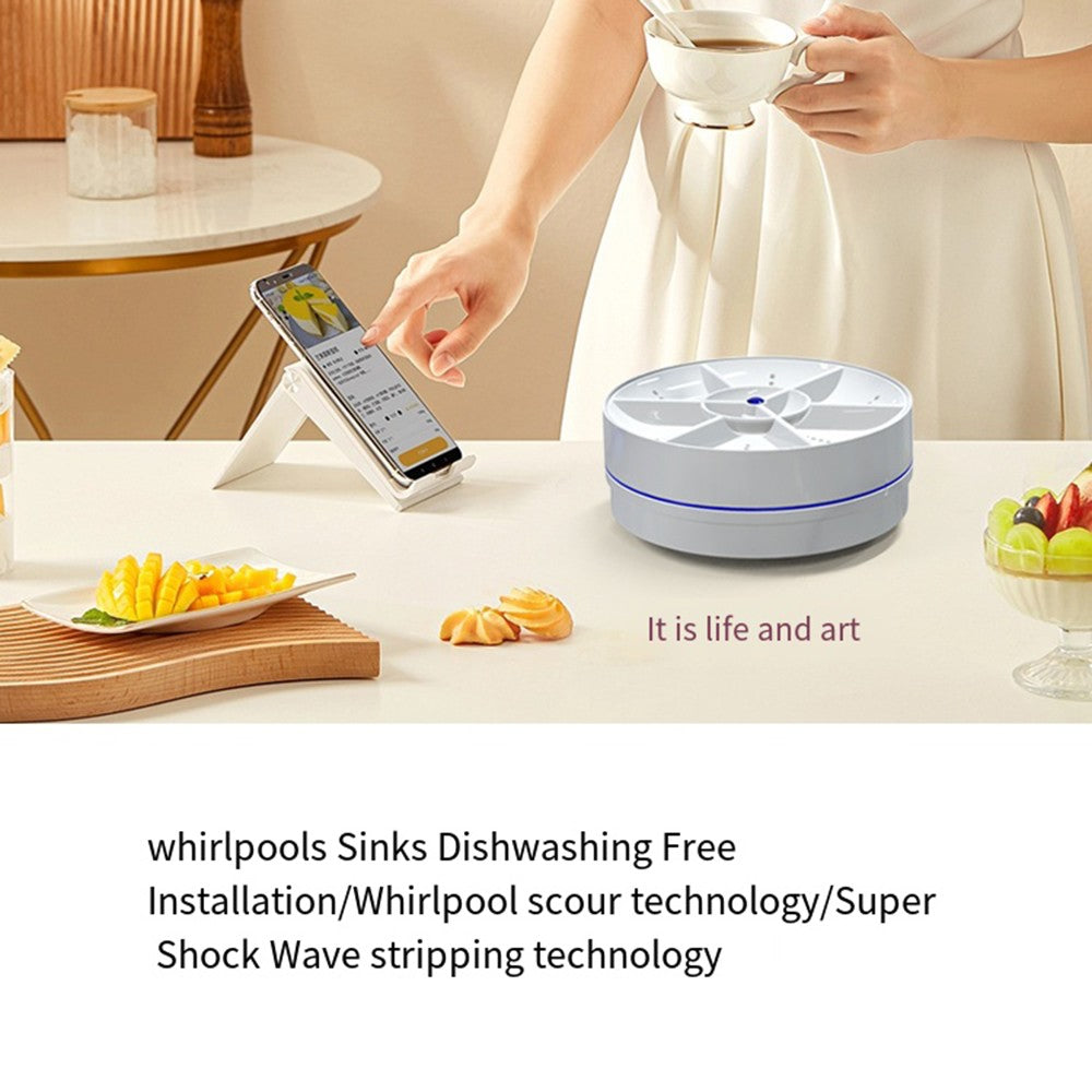 Portable Mini Ultrasonic Dishwasher USB Wireless Fruit Vegetable Dish Washer Electric Kitchen Home Dish Washing Machine Cleaner
