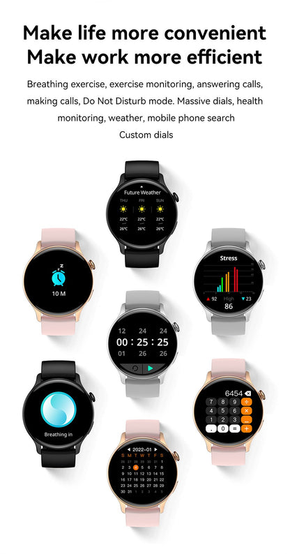 Smartwatch Feminino 2025 NFC Amoled HD GPS Monitor Cardíaco Bluetooth Ligações à Prova D'Água Para Mulheres Presente