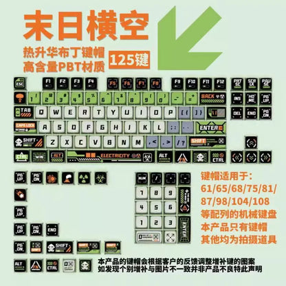 Doomsday Crossing Personalized Keycaps 125 Keys PBT+PC SAX Quad Translucent Pudding Keycaps for MX Switch Mechanical Keyboards