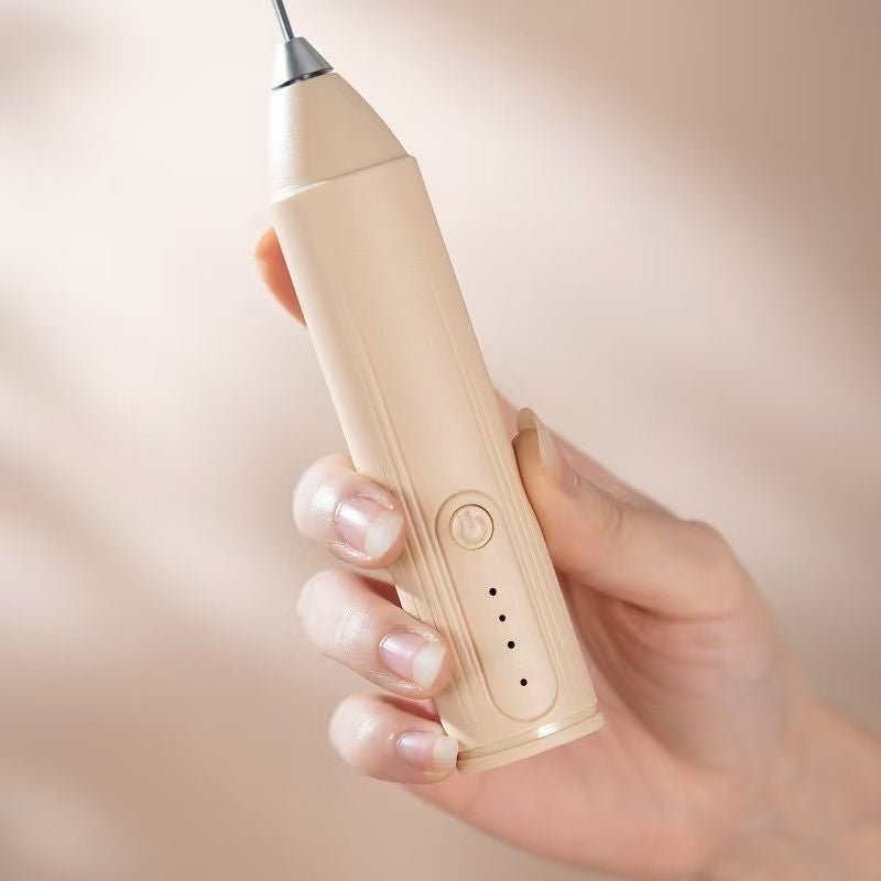 Electric milk frother, handheld egg beater, wireless charging, beverage coffee machine, mini portable home kitchen mixer