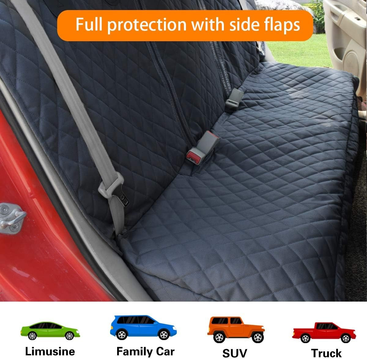 Dog Car Seat Cover, Back Seat Cover for Dogs Pet Car Seat Protector Waterproof Bench Car Seat Cover, Non-Slip Reat Seat Cover