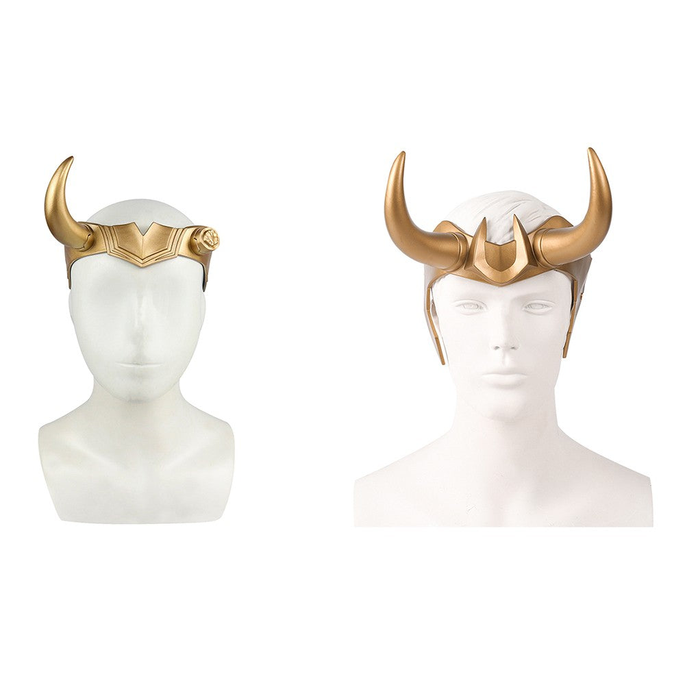 Ragnarok Loki Helmet Horns Latex Crown Mask Halloween Cosplay Costume Props for Adult Men Women Anime