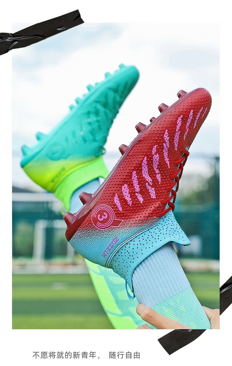 New High Top Football Shoes Cleats Soccer Shoes Boys And Girls Broken TF Nails For Adult Competitions Long Nails Training Boots