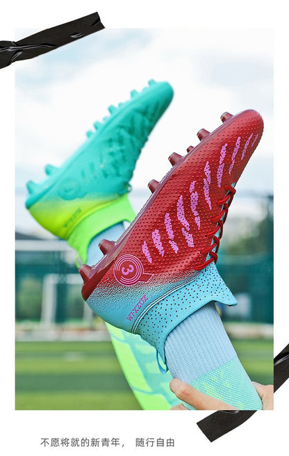 New High Top Football Shoes Cleats Soccer Shoes Boys And Girls Broken TF Nails For Adult Competitions Long Nails Training Boots