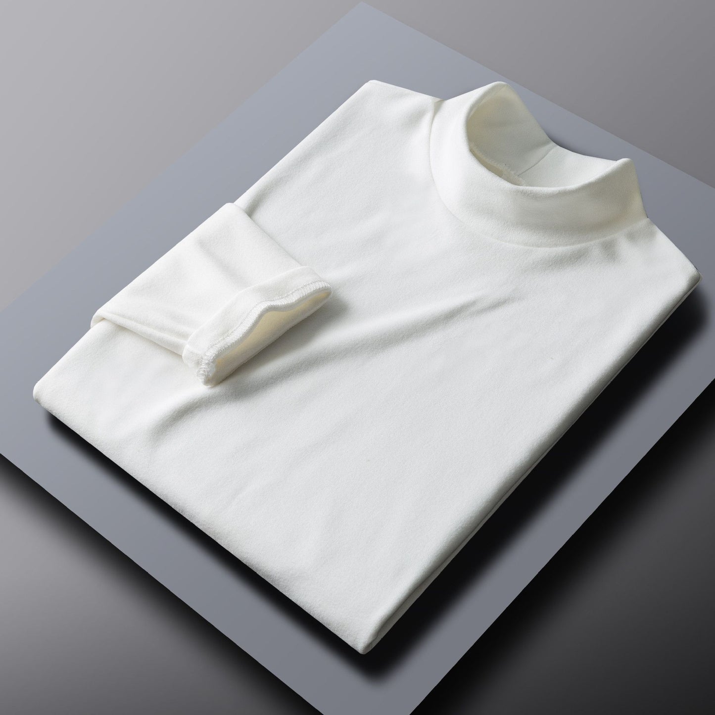 Hot Winter Warm Men Mock Neck Basic Plain T-shirt Blouse Pullover Long Sleeve Top Male Outwear Slim Fit Stretch Fashion Sweater