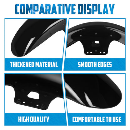 Motorcycle 19'' Front Fender Wheels Wrap Iron Short Mudguard For Harley Touring Road King FLHR Street Electra Glide FLHTK 14-23