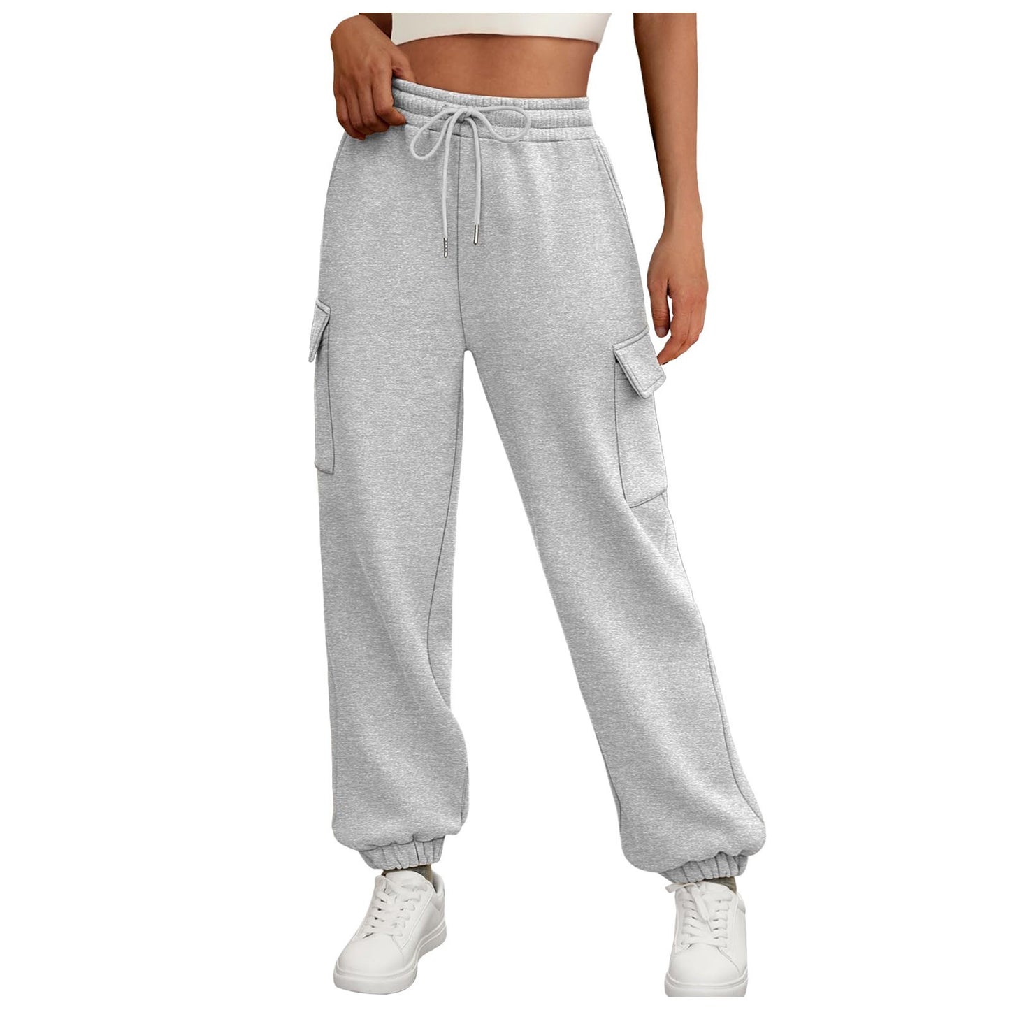 Women's Sweatpants Fleece Lined Baggy Athletic Jogger Trousers With Pockets 2025 Fall Casual Trendy Cargo Pants Fall Outfits