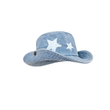 Kawaii Denim Star Fisherman Hat Wide Brim Y2K Outdoor Sun Hat Sunshade Adjustable Western Cowboy Hat Fishing
