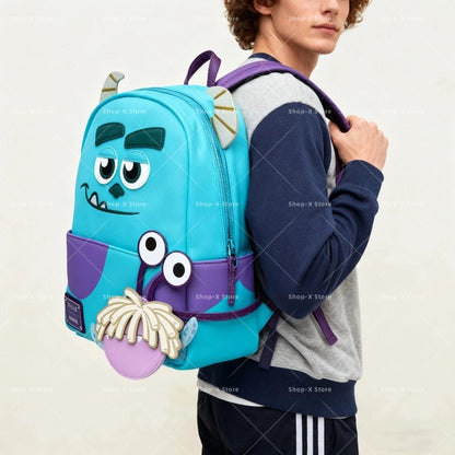 Disney Pixar Monstros S.A. Mochila - Mochila Escolar do Sulley e Mike de Monstros, Mochila de Viagem, Presente para Crianças