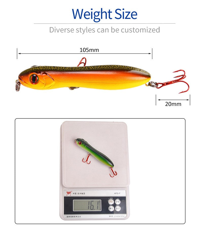 Fishing Lures Pesca 10.5cm 15.6g Topwater Artificial Snake Head Pencil Isca Hard Bait Wobblers Trolling Jigbait Fishing Tackle
