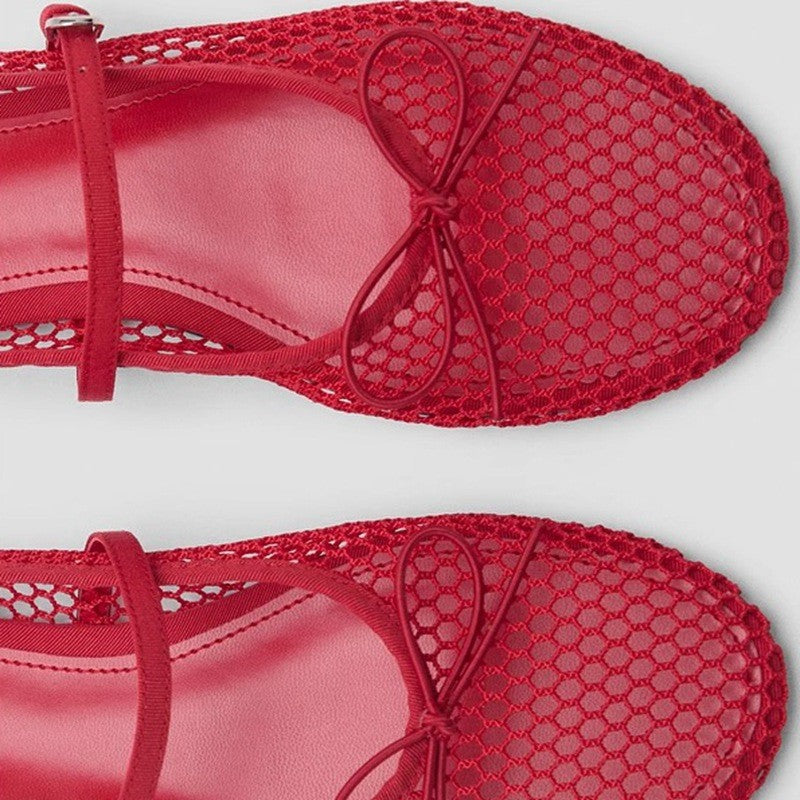 Mesh Summer Ballet Flats Shoes Women Buckle Strap Breathable 2025 New Flats Shoes Ladies Black Mary Janes Footwear Loafers