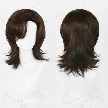 Anime 44cm Medium Basic Synthetic Side Part Hair Cosplay Wig Black White Red Silver Pink Blue Women Man Heat Resistant Hairs