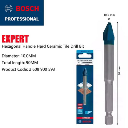 BOSCH Brocas Hex-9 Hard Ceramic EXPERT Furadeira de Azulejos Vitrificados e Piso de Mármore Acessórios Multiuso para Ferramentas Elétricas