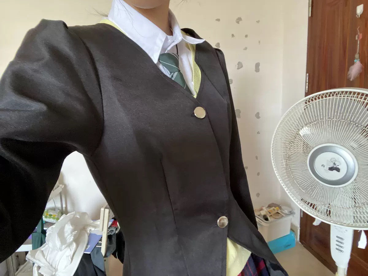 Maka Albarn Cosplay Anime Soul Eater Costume Adult Women Skirt Gloves Uniform Suit Halloween Party Role Play Outfit Maka Cos wig